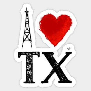 I Heart Texas (remix) by Tai's Tees Sticker